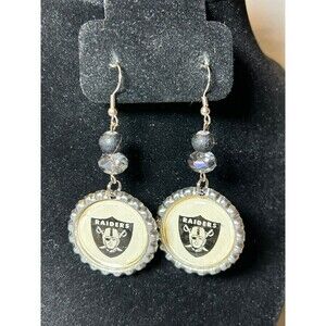 NFL Raiders Bottle Cap Style Earrings